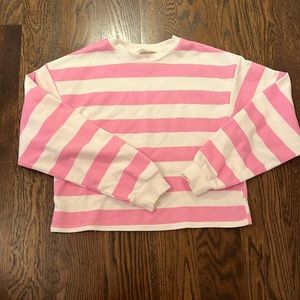 Girls H&M Pink Striped Sweatshirt